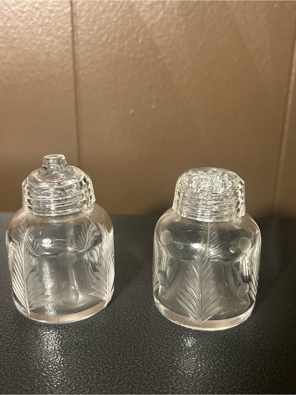 Vintage Stuart England Crystal Salt and Pepper Shakers